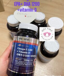 Omega 3 1200mg và vitamin D của Natural Plus, hộp 180 viên.