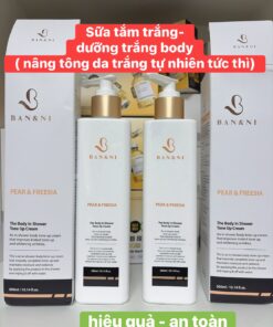 sữa tắm trắng-  Kem dưỡng trắng body và nâng tone da tức thì an toàn cho da của Hàn Quốc BanNi 300ml