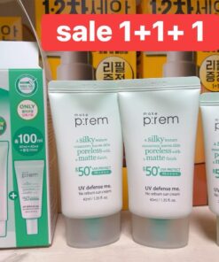 Kem Chống Nắng dạng sữa chuyên cho da dầu nhờn của Prem:  Make P:rem UV Defense Me.No Sebum Sun Cream ( set 2 tuýp 40ml + 1 tuýp 20ml giới hạn)