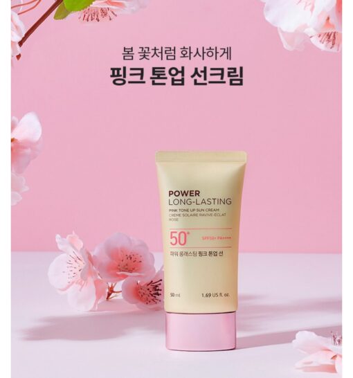 Kem chống nắng Power Long Lasting Pink tone up sun cream