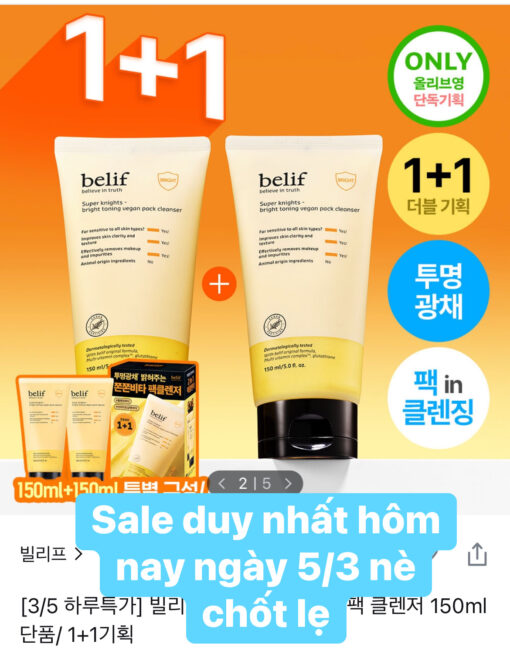 Sữa Rửa Mặt dưỡng trắng của Belif toning cleanser