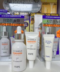  Huyết thanh- tinh chất chống nắng dưỡng da toàn diện của IOPE: IOPE UV SHIELD SUN AMPOULE (set giới hạn)