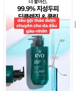 Dầu gội thảo dược trị gàu cho tóc dầu gàu-nhờn của Hàn Quốc:  RYO Deep Cleansing & Cooling Shampoo 480ml