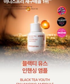 Tinh chất phục hồi da và chống lão hóa từ trà đen của INNISFREE Black Tea Youth Ampoule 50ml ( SET quà tặng)