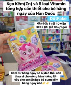 KẸO KẼM và VITAMIN tổng hợp TEENIEPING Hàn Quốc – BÉ KHỎE MẠNH, MẸ AN TÂM(gói 90 viên)